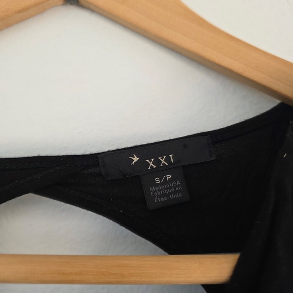 Forever 21 Black Scoop Neck Tank Top with Embellished Shoulders - Small - Picture 7 of 10